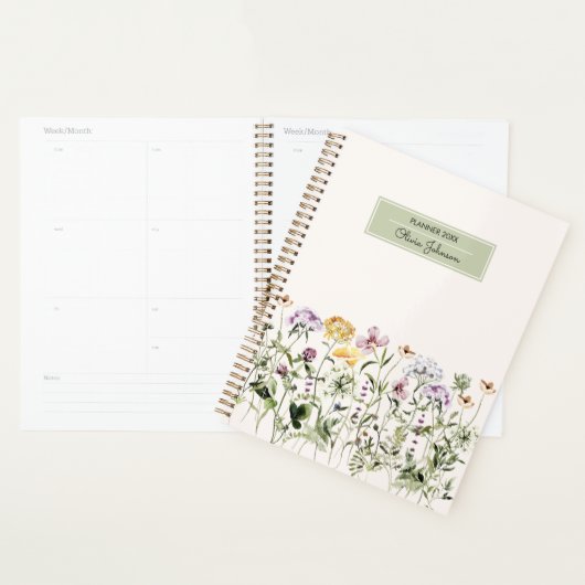 Persoonlijke Naam Wilde Bloementuin Planner (Display)