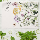 Persoonlijke Naam Wilde Bloementuin Theedoek (Gevouwen)