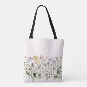 Persoonlijke naam Wilde Bloementuin Tote Bag (Achterkant)