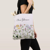 Persoonlijke naam Wilde Bloementuin Tote Bag (Dichtbij)