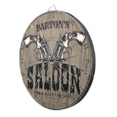 Persoonlijke naam Wilde West Pistool Revolver Salo Dartbord (Voorkant Rechts)