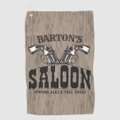 Persoonlijke naam Wilde West Pistool Revolver Salo Golfhanddoek (Voorkant)