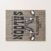 Persoonlijke naam Wilde West Pistool Revolver Salo Legpuzzel (Horizontaal)