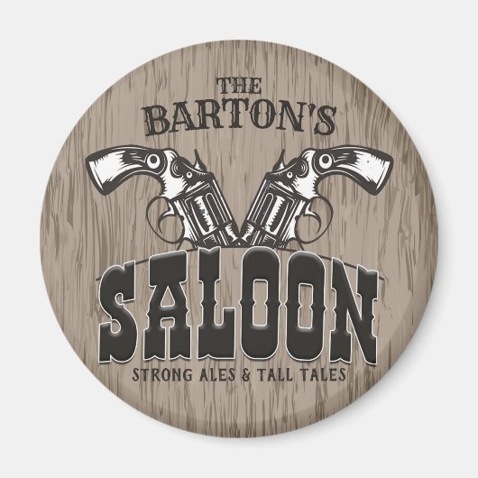 Persoonlijke naam Wilde West Pistool Revolver Salo Magneet (Voorkant)