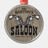 Persoonlijke naam Wilde West Pistool Revolver Salo Metalen Ornament (Voorkant)