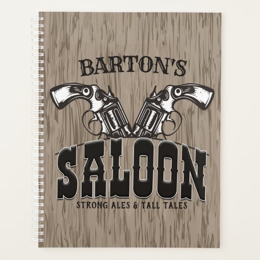 Persoonlijke naam Wilde West Pistool Revolver Salo Planner (Voorkant)