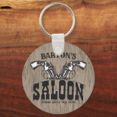Persoonlijke naam Wilde West Pistool Revolver Salo Sleutelhanger (Voorkant)