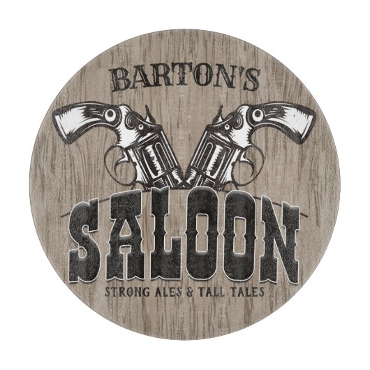 Persoonlijke naam Wilde West Pistool Revolver Salo Snijplank (Voorkant)