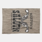 Persoonlijke NAAM Wilde Westen Pistool Revolver Sa Theedoek (Horizontaal)