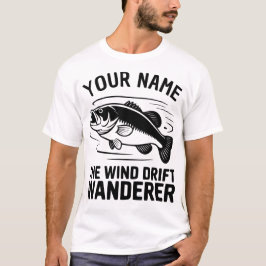 Persoonlijke naam Wind Drift Wanderer Basvissen T-shirt