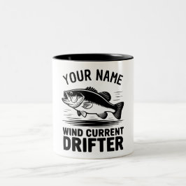 Persoonlijke naam Windstroom Drifter Baars Vis Tweekleurige Koffiemok