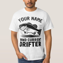 Persoonlijke naam Windstroom Drifter Bass Vis T-shirt