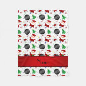Persoonlijke naam wit bowlen kerstpatroon fleece deken (Voorkant)