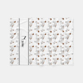 Persoonlijke naam wit Engels Fleece Deken (Voorkant (Horizontaal))