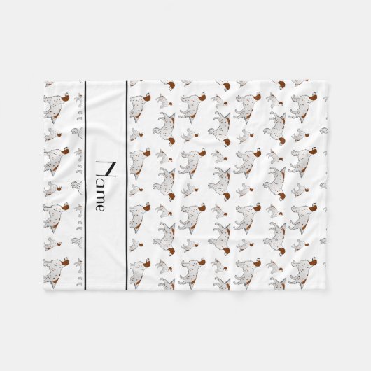 Persoonlijke naam wit Engels Fleece Deken (Voorkant (Horizontaal))