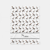 Persoonlijke naam wit Engels Foxhounds Fleece Deken (Voorkant)
