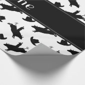 Persoonlijke naam wit rodeo stier die patroon met  cadeaupapier (Hoek)