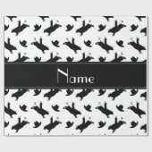 Persoonlijke naam wit rodeo stier die patroon met  cadeaupapier (Vlak)