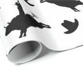 Persoonlijke naam wit rodeo stier die patroon met  cadeaupapier (Rol Hoek)