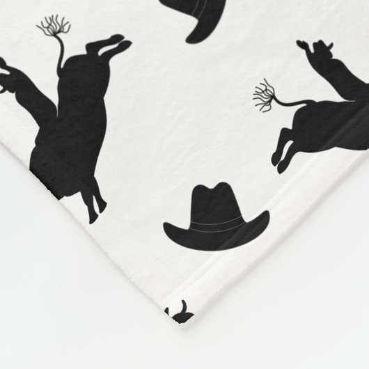 Persoonlijke naam wit rodeo stier die patroon met  fleece deken (Hoek)