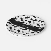 Persoonlijke naam wit rodeo stier die patroon met  papieren bordje (Gekanteld)