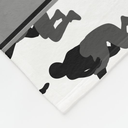 Persoonlijke naam wit worstelen fleece deken (Hoek)