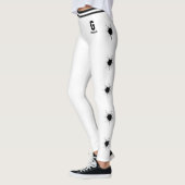 Persoonlijke naam wit zwart patroon spatiale burst leggings (Links)