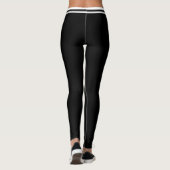 Persoonlijke naam wit zwart patroon spatiale uitba leggings (Achterkant)
