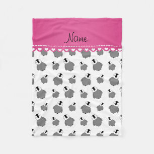 Persoonlijke naam witte baby pinguïns fleece deken