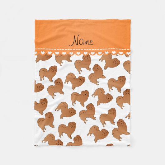 Persoonlijke naam Witte chow-honden Fleece Deken (Voorkant)