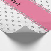 Persoonlijke naam witte diamanten cadeaupapier (Hoek)