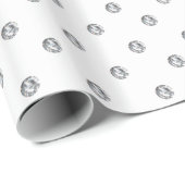 Persoonlijke naam witte diamanten cadeaupapier (Rol Hoek)
