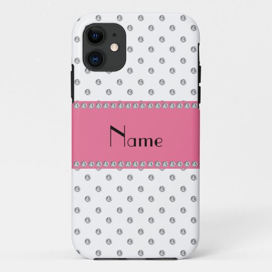 Persoonlijke naam witte diamanten Case-Mate iPhone case (Achterkant)