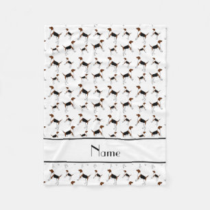 Persoonlijke naam witte Engelse Foxhounds Fleece Deken