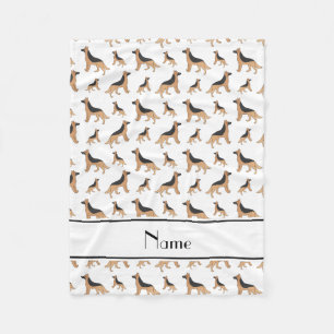 Persoonlijke naam witte herdershonden fleece deken