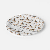 Persoonlijke naam witte herdershonden papieren bordje (Gekanteld)