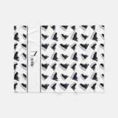 Persoonlijke naam witte hockeyschaatsen fleece deken (Voorkant (Horizontaal))