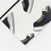 Persoonlijke naam witte hockeyschaatsen fleece deken (Hoek)