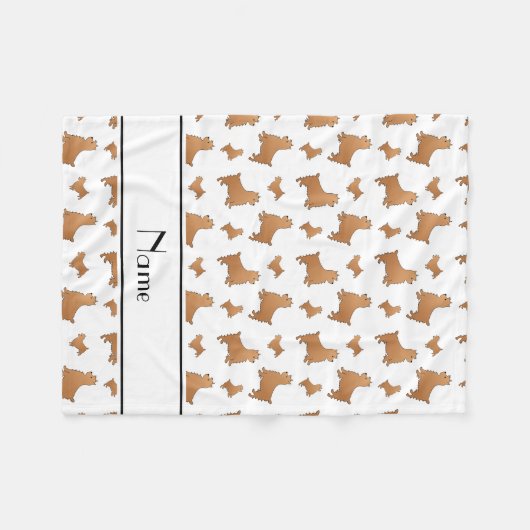 Persoonlijke naam Witte Norwich Terrier dogs Fleece Deken (Voorkant (Horizontaal))