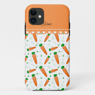 Persoonlijke naam witte oranje wortelen iPhone 11 hoesje