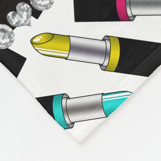 Persoonlijke naam witte regenbooglippenstift fleece deken (Hoek)