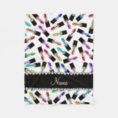 Persoonlijke naam witte regenbooglippenstift fleece deken (Voorkant)