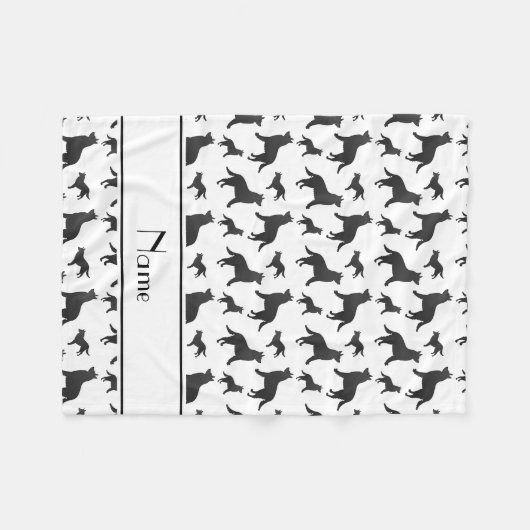 Persoonlijke naam Witte Schipperke-honden Fleece Deken (Voorkant (Horizontaal))