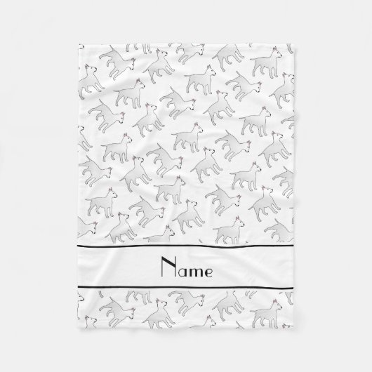 Persoonlijke naam Witte stier doodshonden Fleece Deken (Voorkant)