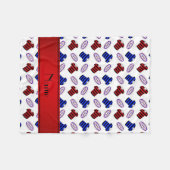 Persoonlijke naam witte truien rugbyballen fleece deken (Voorkant (Horizontaal))