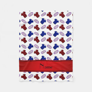 Persoonlijke naam witte truien rugbyballen fleece deken