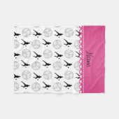 Persoonlijke naam witte volleyballen silhouettes fleece deken (Voorkant (Horizontaal))