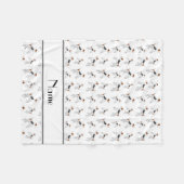 Persoonlijke naam Witte vossenjacht Fleece Deken (Voorkant (Horizontaal))