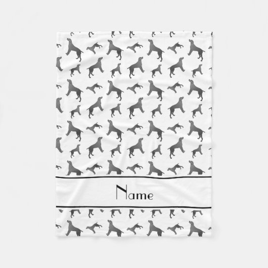 Persoonlijke naam Witte Weimaraner-honden Fleece Deken (Voorkant)