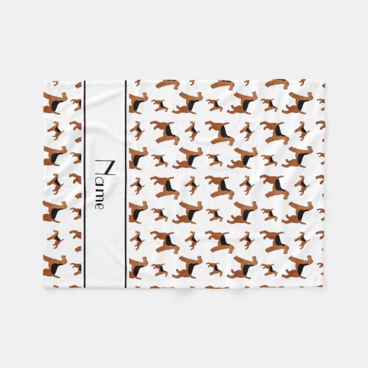 Persoonlijke naam Witte Welsh Terrier dogs Fleece Deken (Voorkant (Horizontaal))